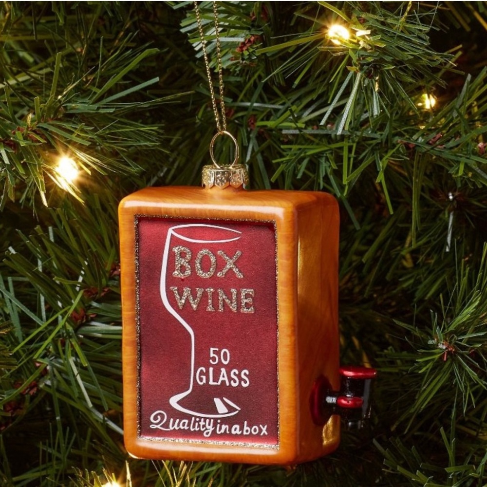 ❤️ WONDERSHOP CHRISTMAS WINE IN A BOX TREE ORNAMENT NEW